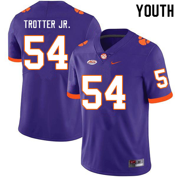 Youth #54 Jeremiah Trotter Jr. Clemson Tigers College Football Jerseys Sale-Purple